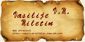 Vasilije Miletin vizit kartica